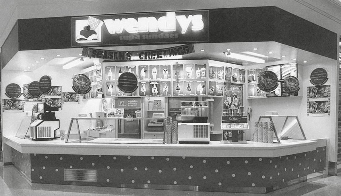 A classic Wendy's Milk Bar shopfront counter in an Australian shopping centre